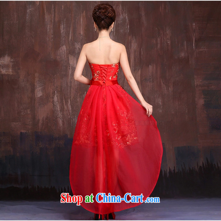 Ho full Chamber 2015 new front short long strap dress wedding dresses bridal dresses red short bows serving red XL pictures, price, brand platters! Elections are good character, the national distribution, so why buy now enjoy more preferential! Health