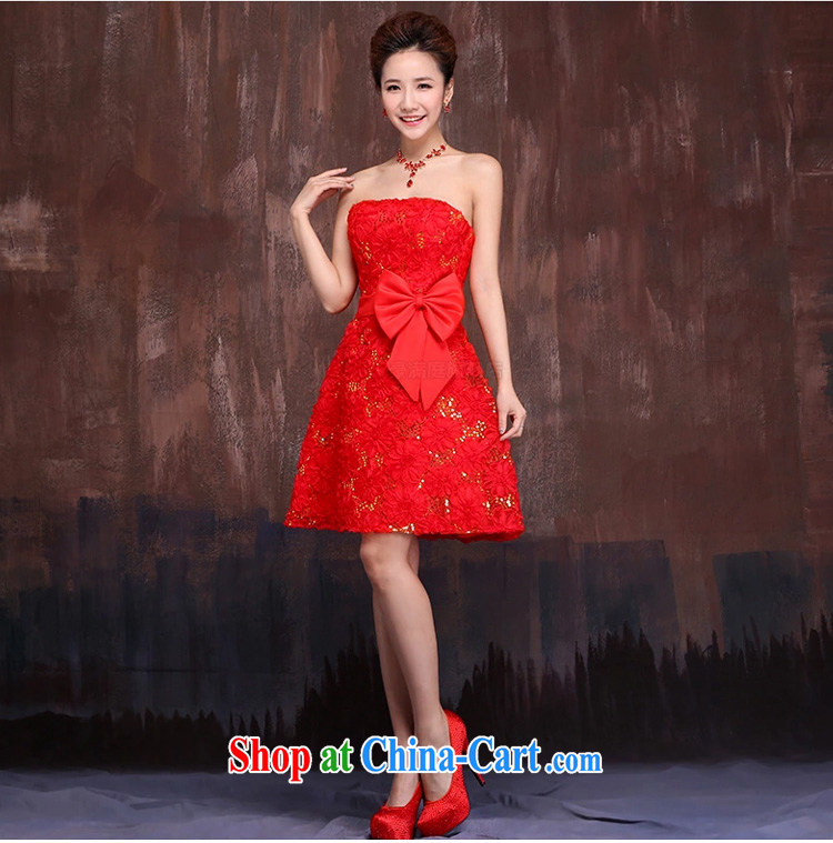wedding dresses 2015 spring new marriages red short bows service embroidery lace straps dress red XL pictures, price, brand platters! Elections are good character, the national distribution, so why buy now enjoy more preferential! Health