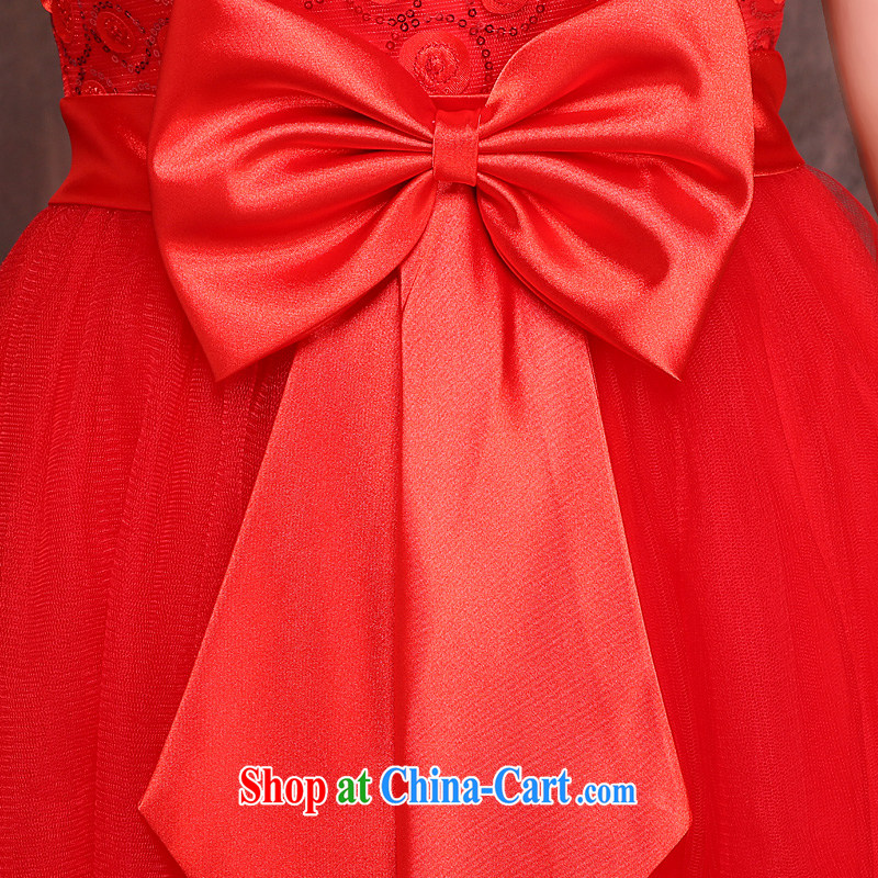 Marriages red short bows service 2015 spring and summer New Gold embroidered Bong-Openwork shoulders dress cheongsam red XL, Ho full chamber, and, online shopping