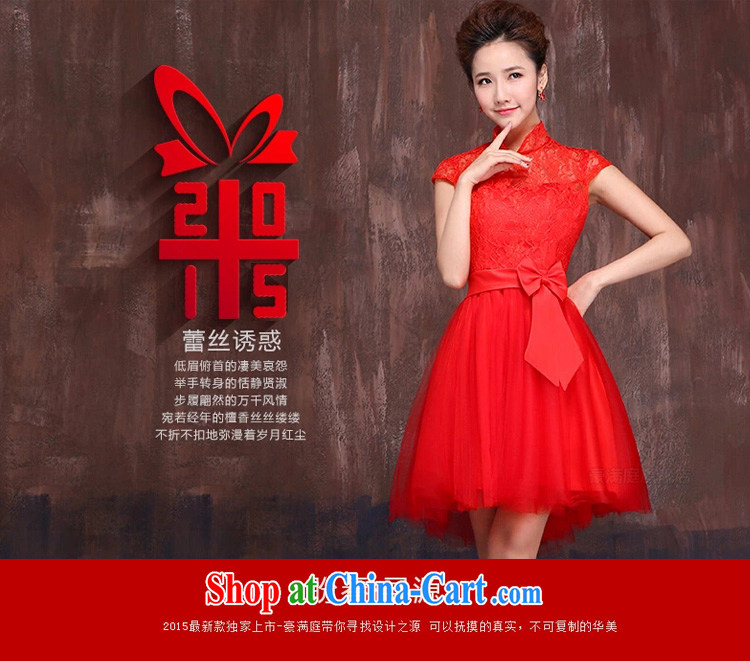 Marriages red short bows service 2015 spring and summer new lace flower cheongsam dress bowtie red XL pictures, price, brand platters! Elections are good character, the national distribution, so why buy now enjoy more preferential! Health