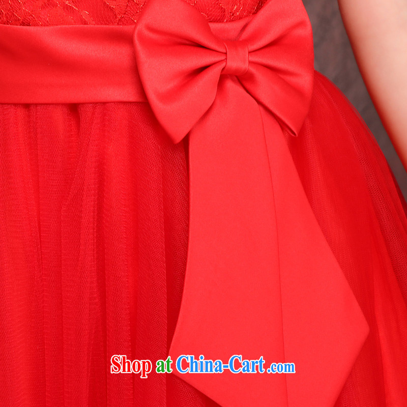 Marriages red short bows, serving 2015 spring and summer new lace flower cheongsam dress Bow Tie red XL, Ho full chamber, online shopping