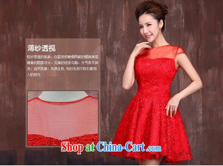 Marriages red short bows service wedding dresses 2015 spring and summer new lace flowers cheongsam dress red XL pictures, price, brand platters! Elections are good character, the national distribution, so why buy now enjoy more preferential! Health