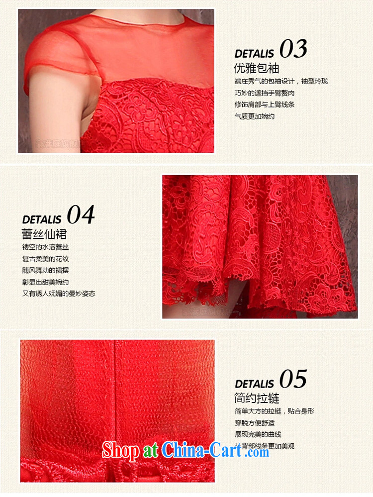 Marriages red short bows service wedding dresses 2015 spring and summer new lace flowers cheongsam dress red XL pictures, price, brand platters! Elections are good character, the national distribution, so why buy now enjoy more preferential! Health