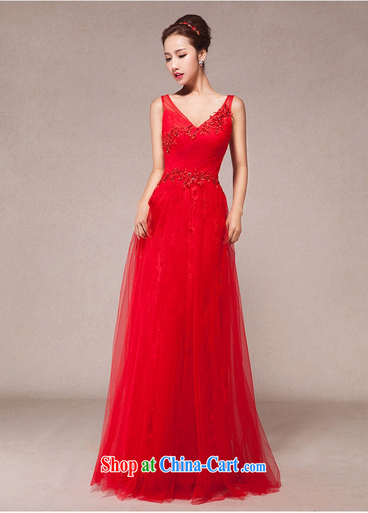 2015 spring new dual-shoulder Deep V bridal toast winter clothing stylish Red Beauty banquet dress female long red XL pictures, price, brand platters! Elections are good character, the national distribution, so why buy now enjoy more preferential! Health