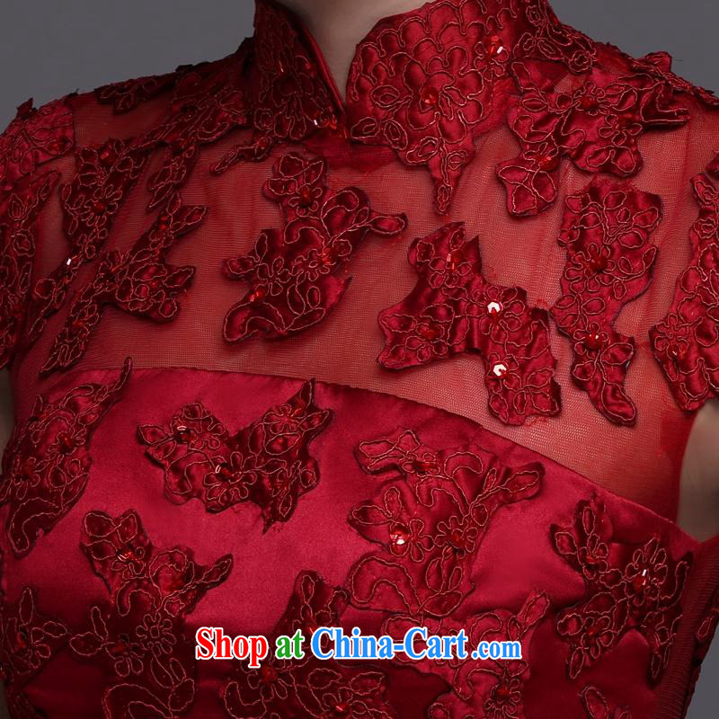 wedding dresses bridal toast serving evening dress 2015 new long marriage, Retro beauty tail crowsfoot star red XL, blooming crazy (chunhuaqiuyue), shopping on the Internet