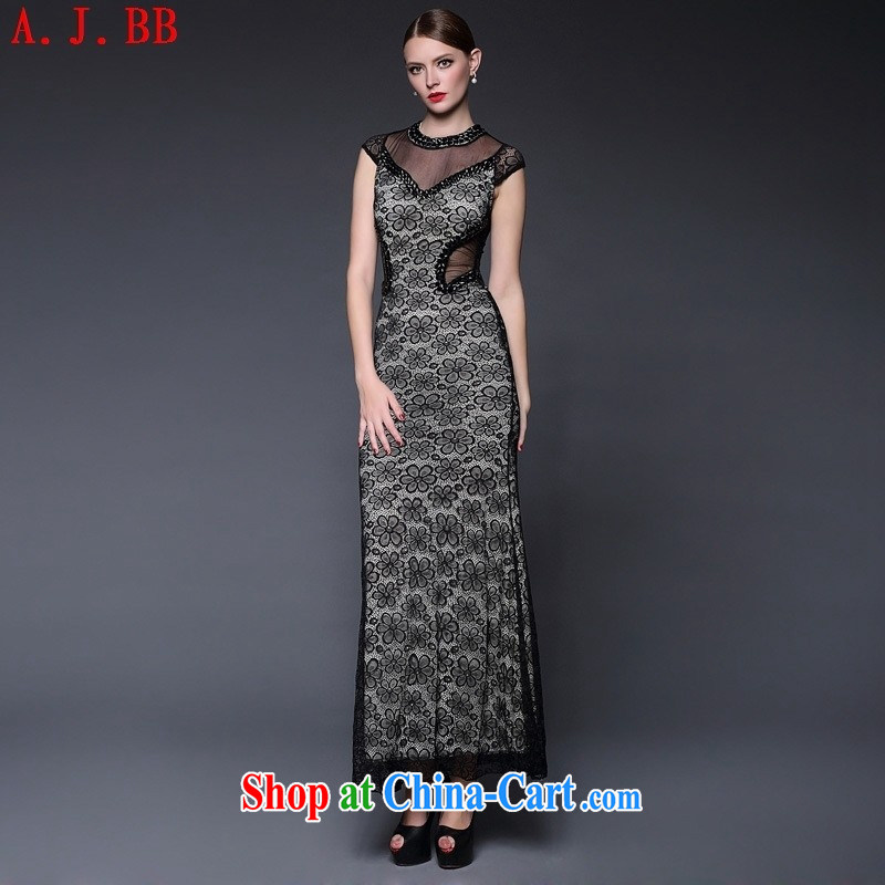 Black Butterfly in Europe and the 2015 new summer lace nails pearl cultivation, qipao dress dresses W 0389 red are code, A . J . BB, shopping on the Internet