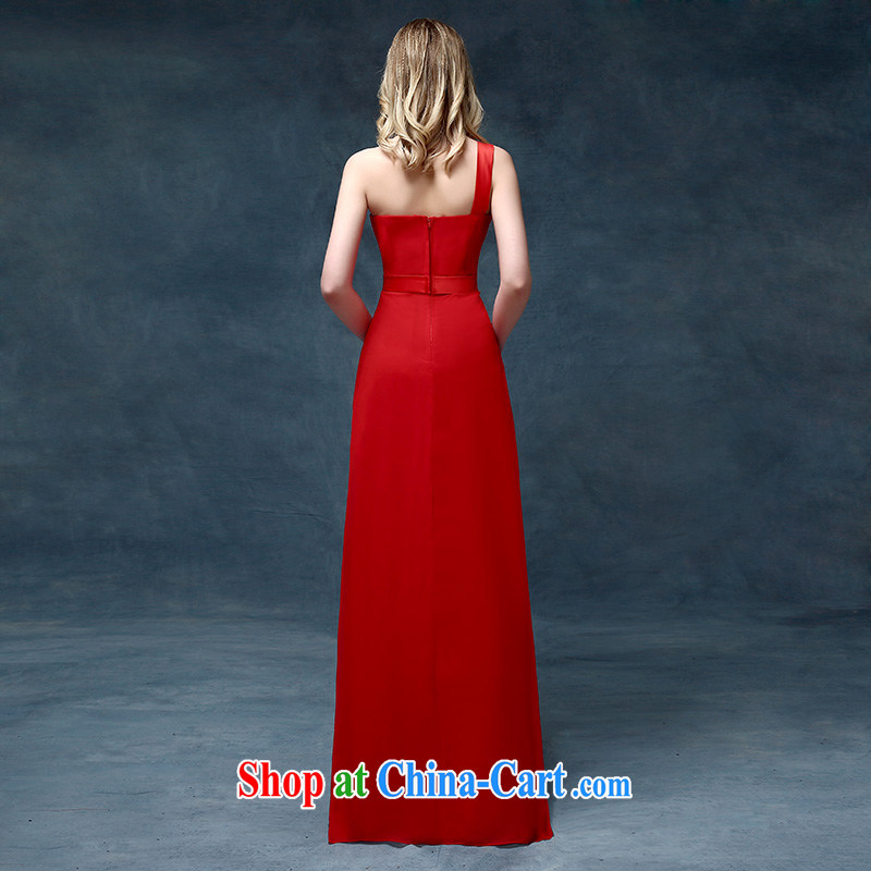 Her dress red code beauty wedding banquet moderators click shoulder Evening Dress long serving toast spring and summer red XL, according to Lin, Elizabeth, and shopping on the Internet