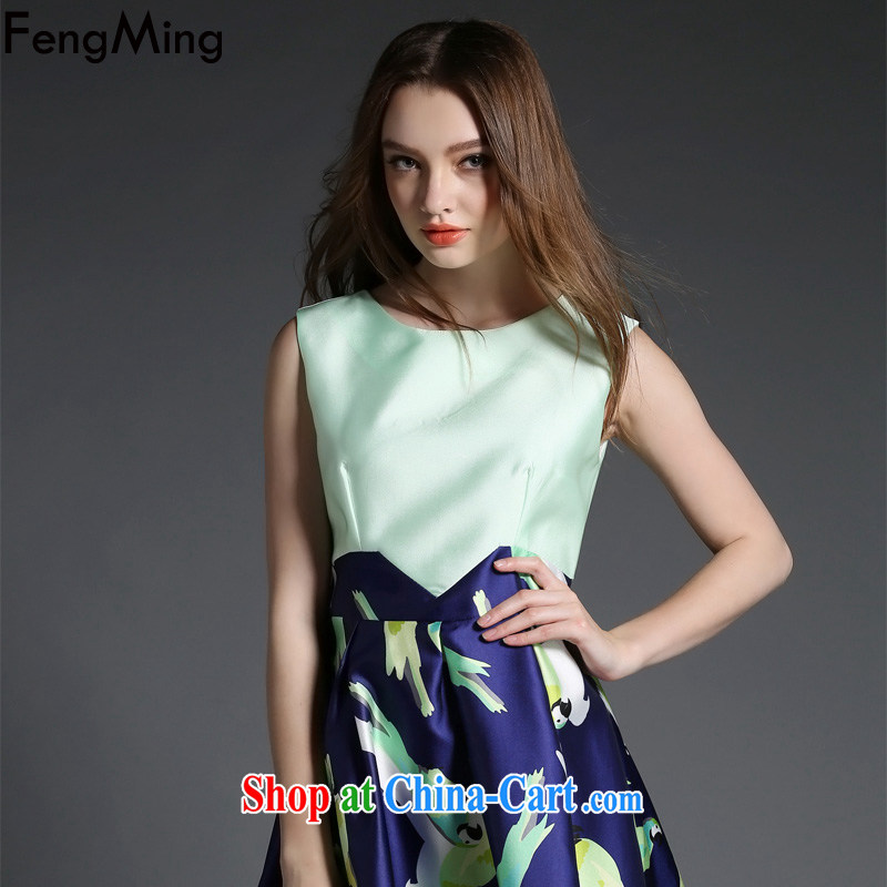 Abundant Ming summer 2015 new European site big vest dress girl graphics thin stitching animal stamp dresses picture color XL, HSBC Ming (FengMing), online shopping
