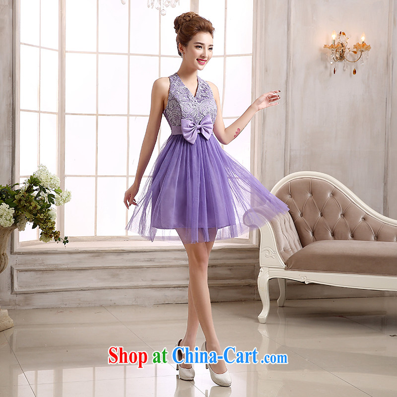 It is also optimized condolence new bridesmaid dress short shoulders small dress dress bridal Dinner served toast bridesmaid dress MZ 5770 purple XL, yet also optimize their swords into plowshares, and shopping on the Internet