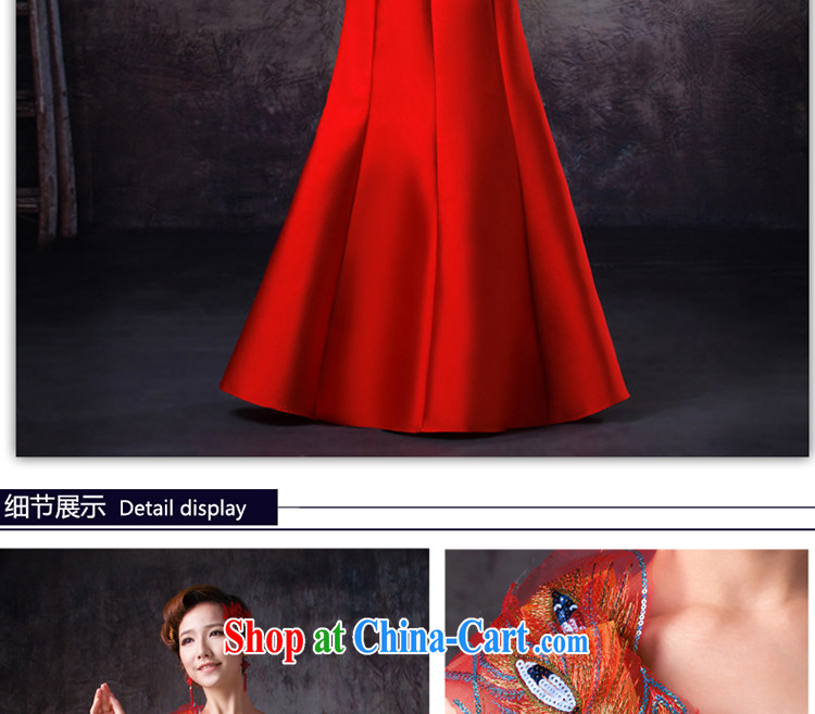 White home about bridal red crowsfoot toast serving long single shoulder dress retro single shoulder cheongsam beauty dress cheongsam back zipper, L pictures, price, brand platters! Elections are good character, the national distribution, so why buy now enjoy more preferential! Health