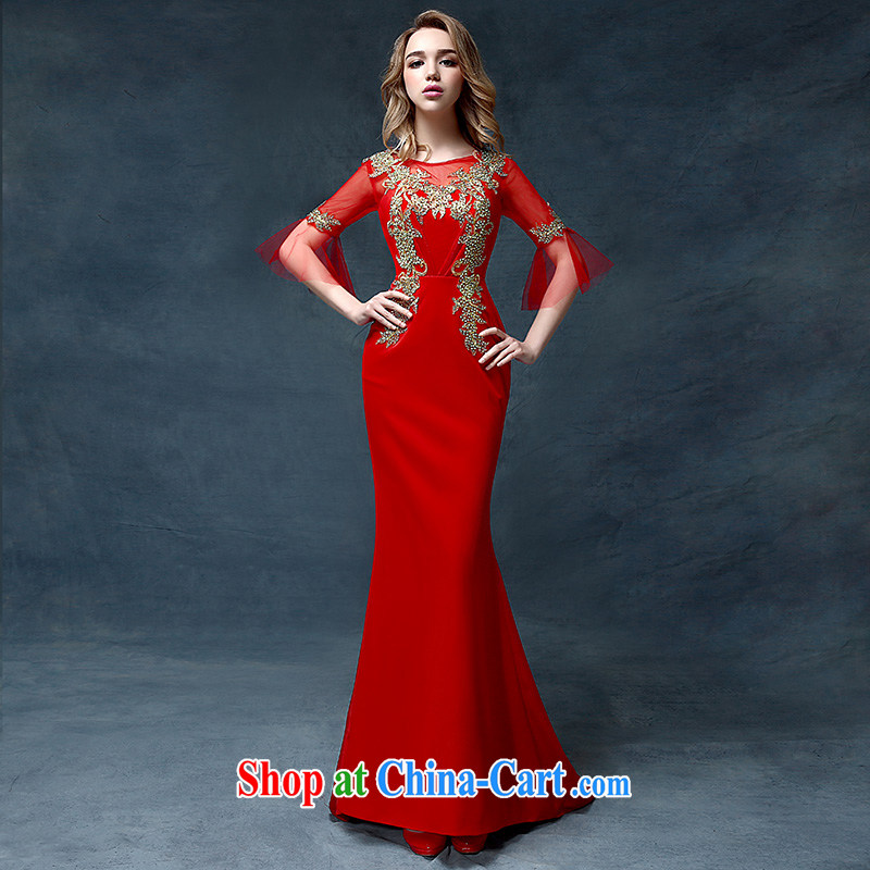 According to Lin Windsor wedding dresses at Merlion retro bridal wedding toast serving long-sleeved small tail banquet dress 2015 New Red XL, according to Lin, Elizabeth, and shopping on the Internet