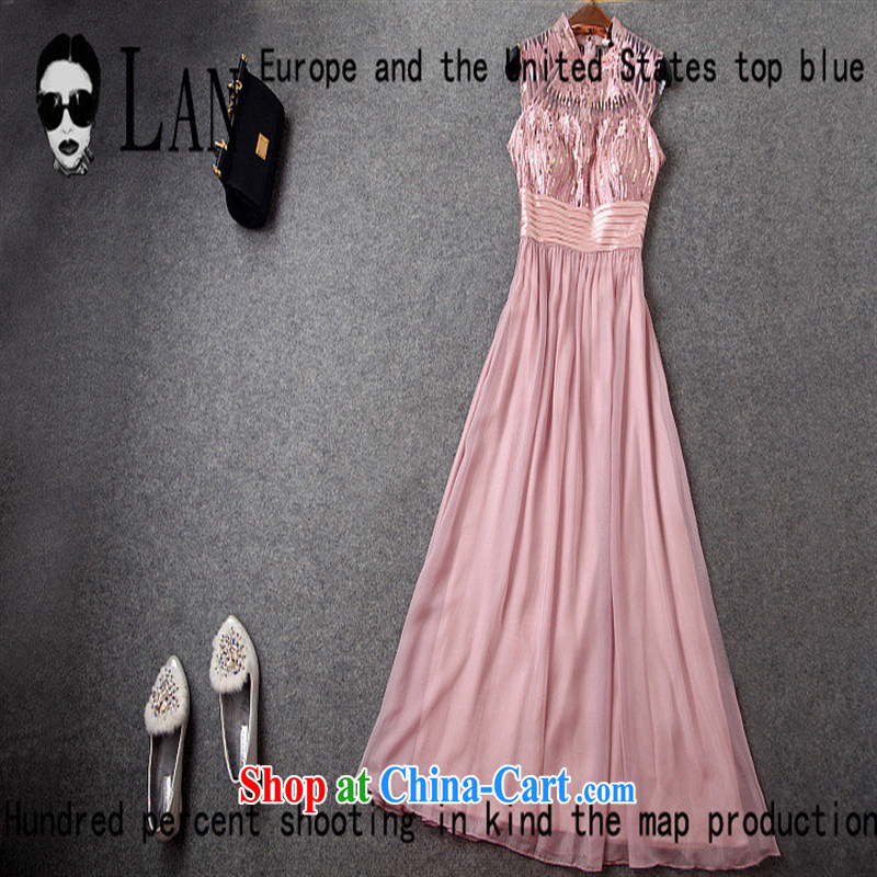 Blue rain bow in accordance with * 2015 spring and summer new, modern Europe and the embroidery, cultivating long dress dresses T 2885 big red 8, blue rain bow, and, shopping on the Internet