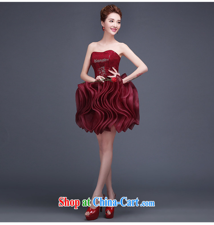 Qi wei summer 2015 new marriages served toast dress wine red short erase chest small dress stylish banquet show deep red custom plus $30 pictures, price, brand platters! Elections are good character, the national distribution, so why buy now enjoy more preferential! Health