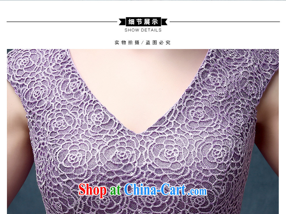According to Lin Sa 2015 new dual-shoulder V collar Lace Up dress bridal toast serving long marriage dress purple XL pictures, price, brand platters! Elections are good character, the national distribution, so why buy now enjoy more preferential! Health