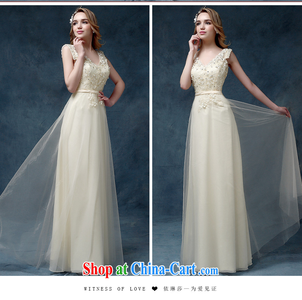 According to Lin Sa 2015 new bride toast wedding dress long bridesmaid clothing skirts dresses champagne color dress champagne color S pictures, price, brand platters! Elections are good character, the national distribution, so why buy now enjoy more preferential! Health