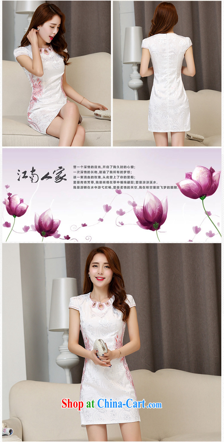 Caesar's summer 670 new women with stylish beauty short-sleeved round-collar embroidered dresses qipao graphics thin bridal bridesmaid evening dress uniform toast back door service White Red XXL pictures, price, brand platters! Elections are good character, the national distribution, so why buy now enjoy more preferential! Health