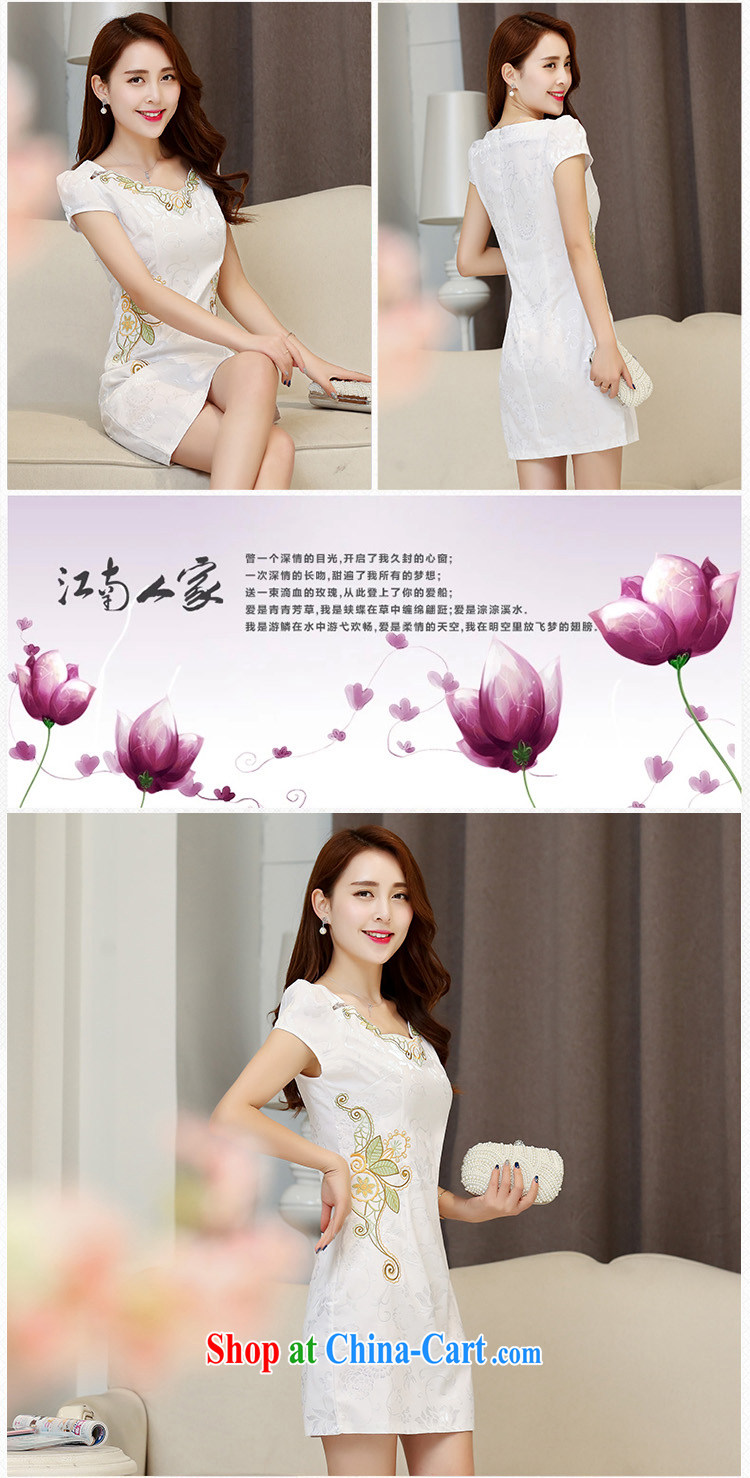 Caesar's summer 671 new women with stylish beauty short-sleeved round-collar embroidered dresses qipao graphics thin bridal bridesmaid dress uniform toasting back door service pink XXL pictures, price, brand platters! Elections are good character, the national distribution, so why buy now enjoy more preferential! Health