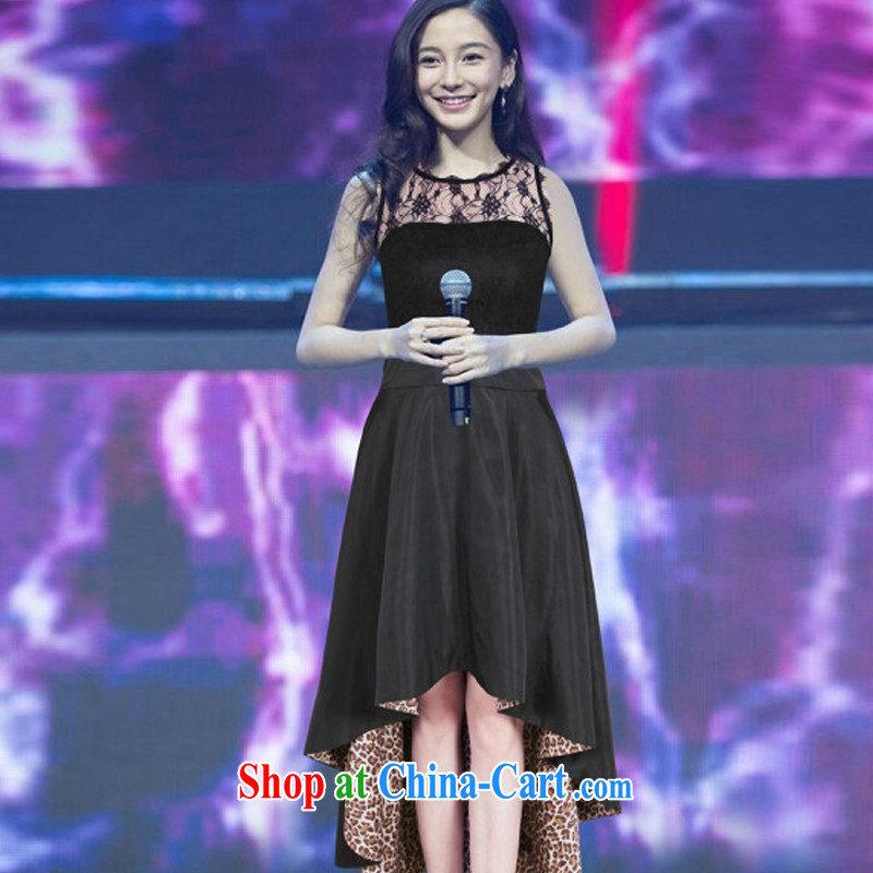 Cheuk-yan Zi Xuan 2015 European site new Yang Ying-star with sexy lace stitching Leopard dress dress, Cheuk-yan Zi Xuan (ZHUOZIXUAN), shopping on the Internet