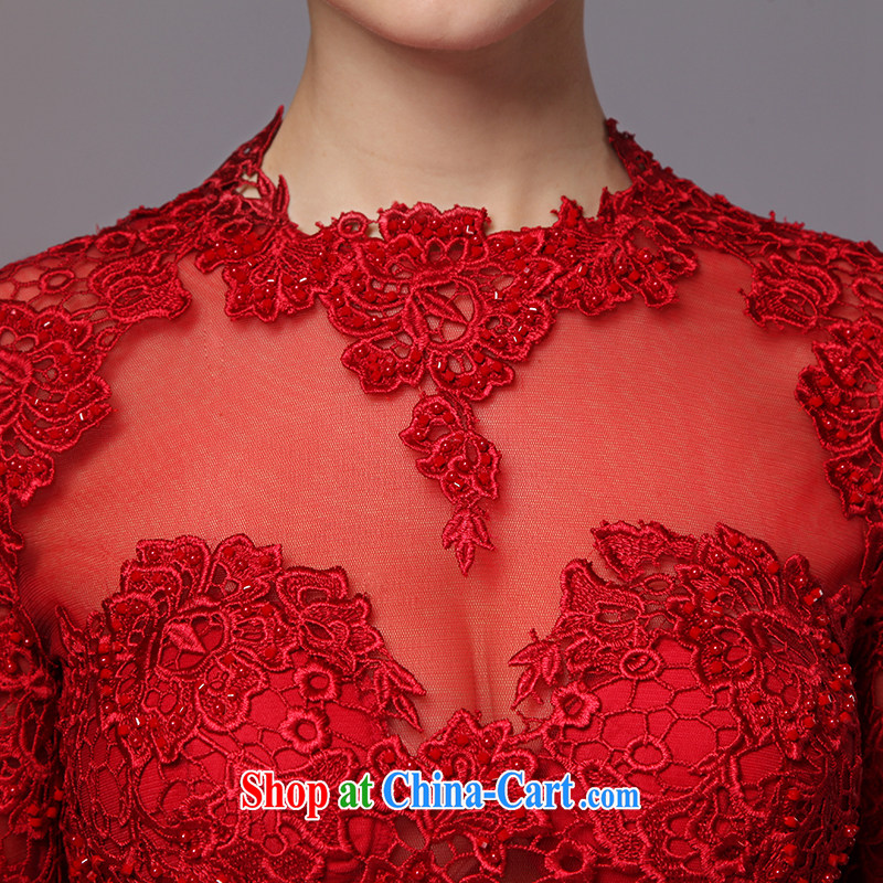 It is not the JUSERE high-end wedding dresses 2015 new festive Red Cross Society of China won a toast dress uniform biological air quality fabrics red tailored, by no means, and shopping on the Internet