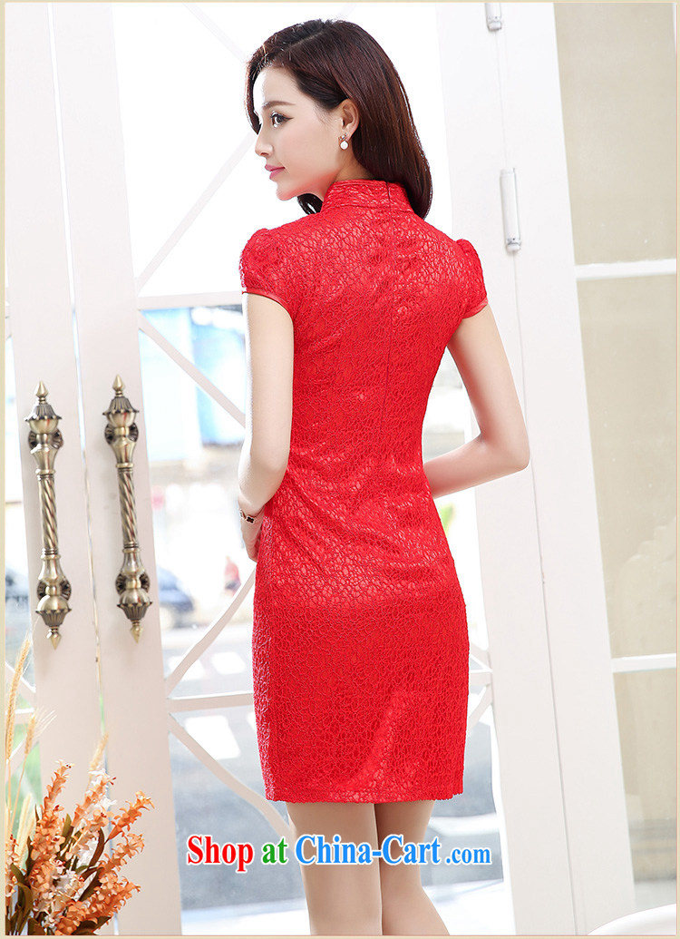 Caesar's summer 678 new women with stylish beauty short-sleeved round-collar embroidered dresses qipao graphics thin bridal bridesmaid dress uniform toasting back door service red XXL pictures, price, brand platters! Elections are good character, the national distribution, so why buy now enjoy more preferential! Health