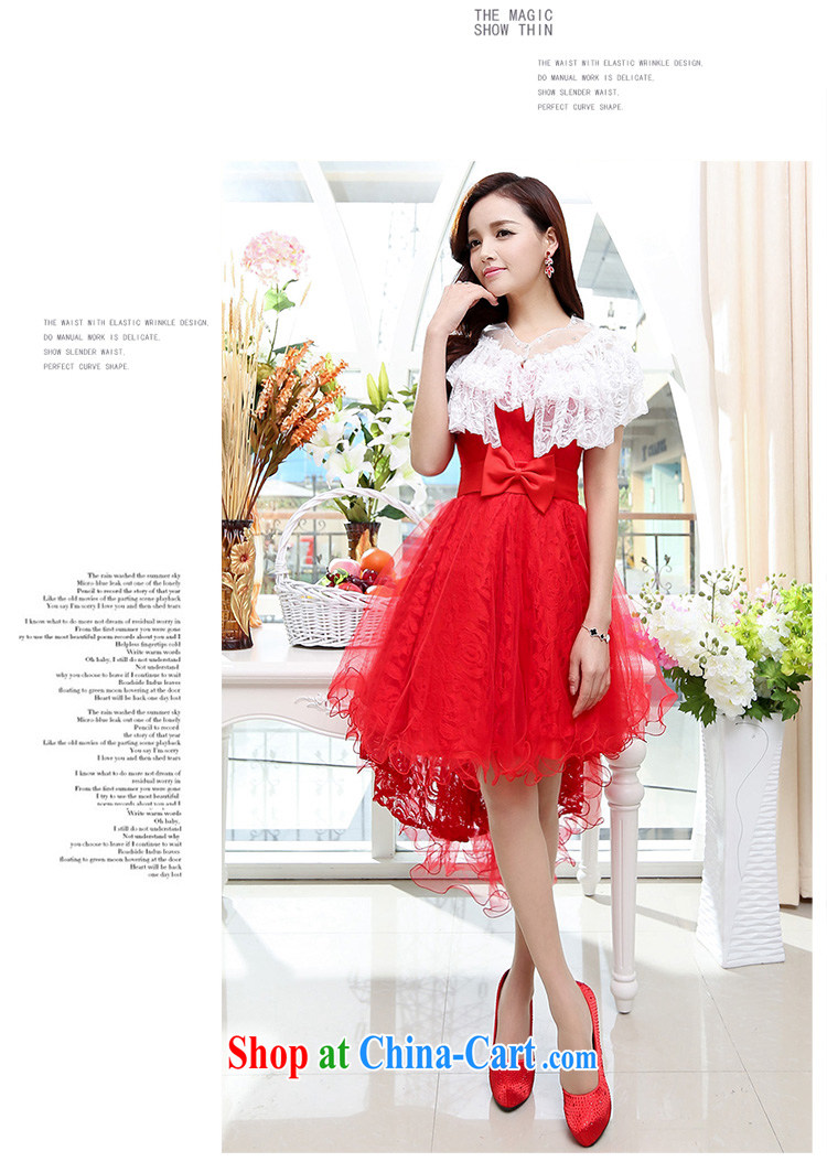 With Ji Ya 2015 spring and summer short before long bows dress bridal wedding dresses erase chest lace 100 ground shawl moderator banquet service pink XL pictures, price, brand platters! Elections are good character, the national distribution, so why buy now enjoy more preferential! Health