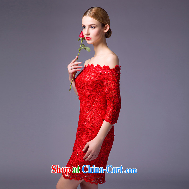 It is not the JUSERE 2015 new festive Chinese red name Yuan toast dress uniform dress uniform performances conducted a field shoulder short, cultivating graphics thin red tailored, is by no means set, shopping on the Internet