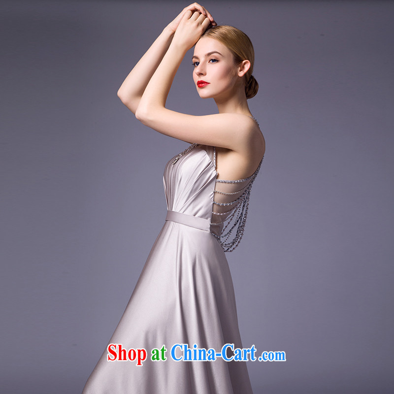 It is not the JUSERE 2015 dress new festive Chinese red name Yuan toast dress uniform dress uniform concert hosted service is also drag and drop the high-waist graphics thin crescent moon gray tailored, by no means, and shopping on the Internet