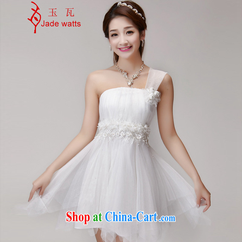 Yu w 2015 bridesmaid dresses in banquet dress sister dress short small dress 2477 white L