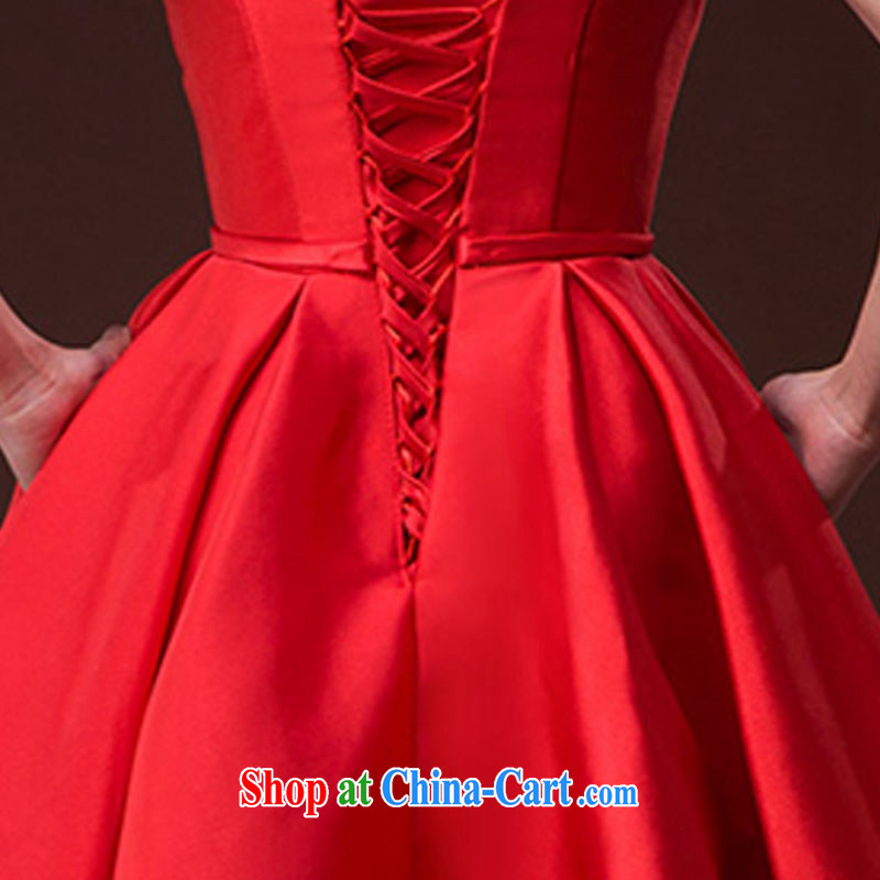 2015 new bride wedding toast serving female moderator dress Brocade tie sleeveless red dress and red XXL, tone (dayinni), and shopping on the Internet