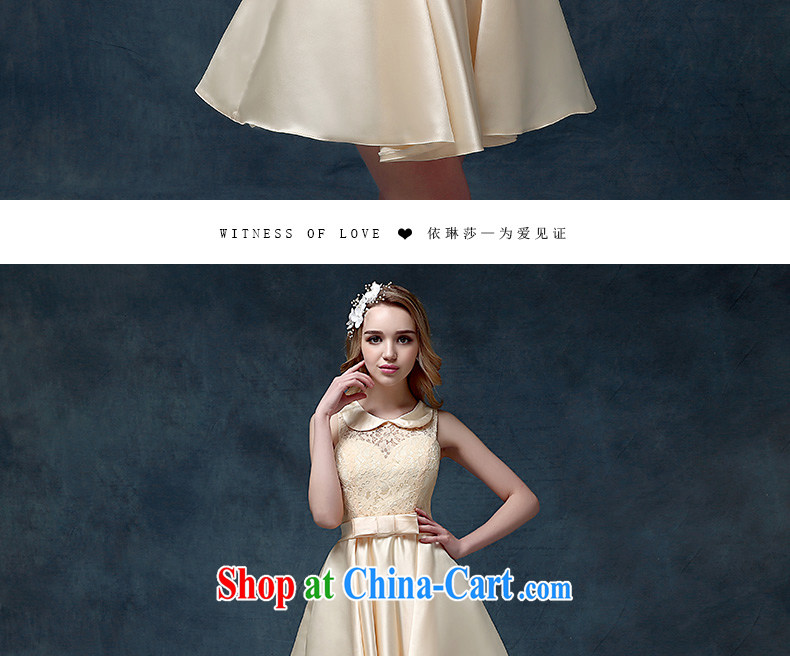 According to Lin Sha 2015 spring and summer new wedding dress short-sleeved dresses women serving toast short classic bridesmaid clothing Korean champagne color XL pictures, price, brand platters! Elections are good character, the national distribution, so why buy now enjoy more preferential! Health