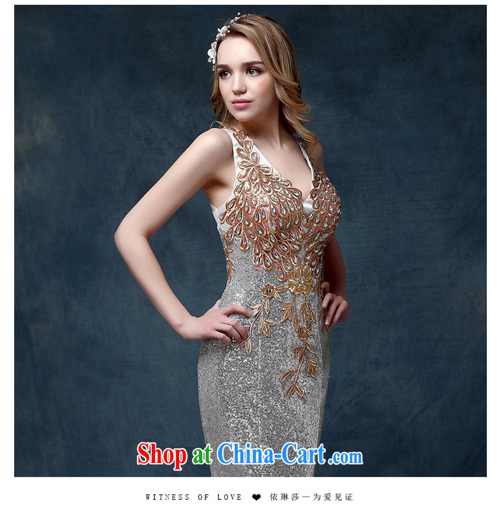 2015 New Evening Dress long dual-shoulder cultivating crowsfoot marriages served toast Dinner hosted annual Silver Dresses XL pictures, price, brand platters! Elections are good character, the national distribution, so why buy now enjoy more preferential! Health