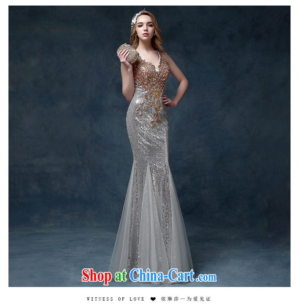 2015 New Evening Dress long dual-shoulder cultivating crowsfoot marriages served toast Dinner hosted annual Silver Dresses XL pictures, price, brand platters! Elections are good character, the national distribution, so why buy now enjoy more preferential! Health