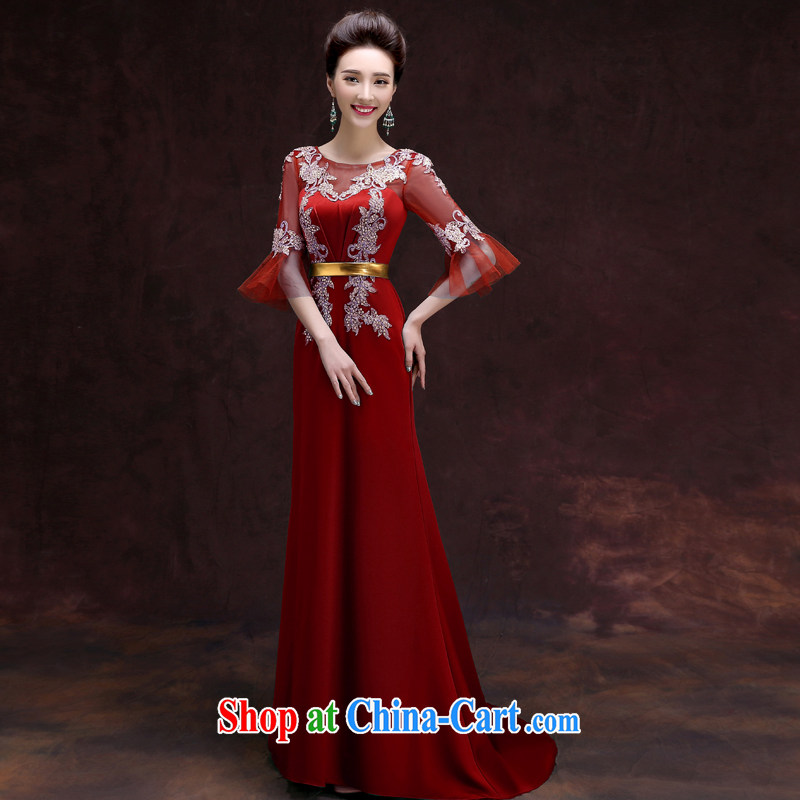 A good service is 2015 new, banquet Toastmaster of the evening dresses long stylish bridesmaid dress uniform dress female Red 2 XL, good service, and, shopping on the Internet