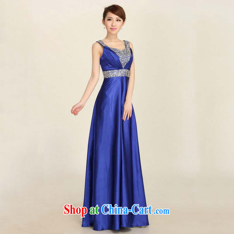 Optimize Philip Wong Yu-hong 2015 summer New Long marriages bows dress shoulders nails Pearl bridesmaid evening dress ylf 001 royal blue XXXL, optimize, and shopping on the Internet