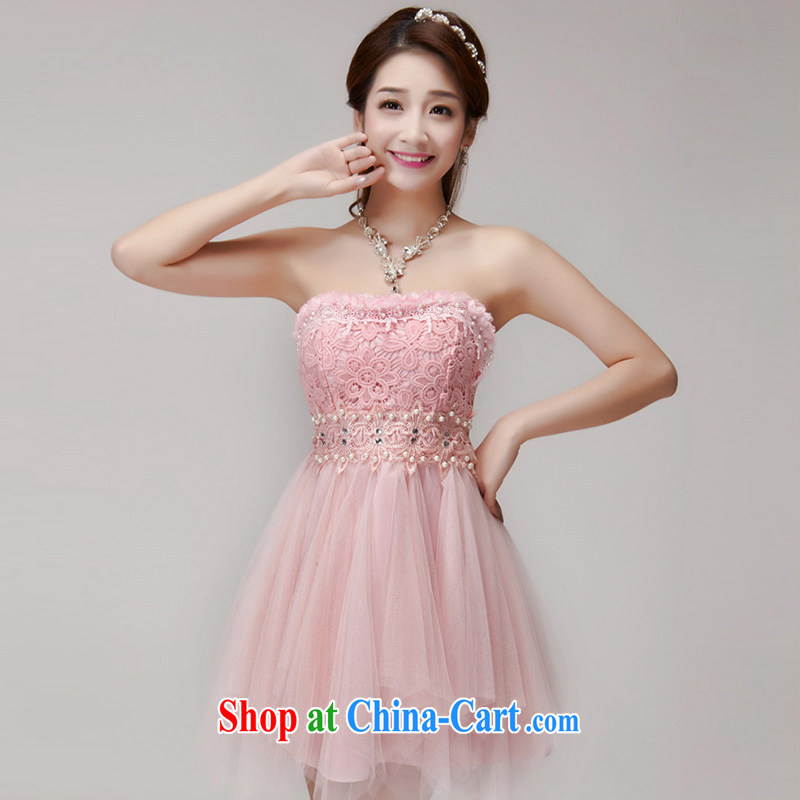 42 multi-yi 2015 summer staple manually inserts pearl cultivation drill dresses bridesmaid group aura erase chest dress 1564 pink L, 42 multi-yi, shopping on the Internet