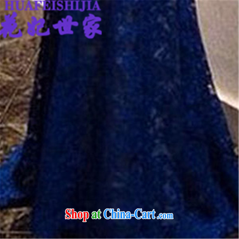 Take Princess Royal Family 2015 summer lace V collar, fashionable mini skirts, 512-B - 808 - 35 blue XL, take Princess Saga (HUA FEI SHI JIA), shopping on the Internet