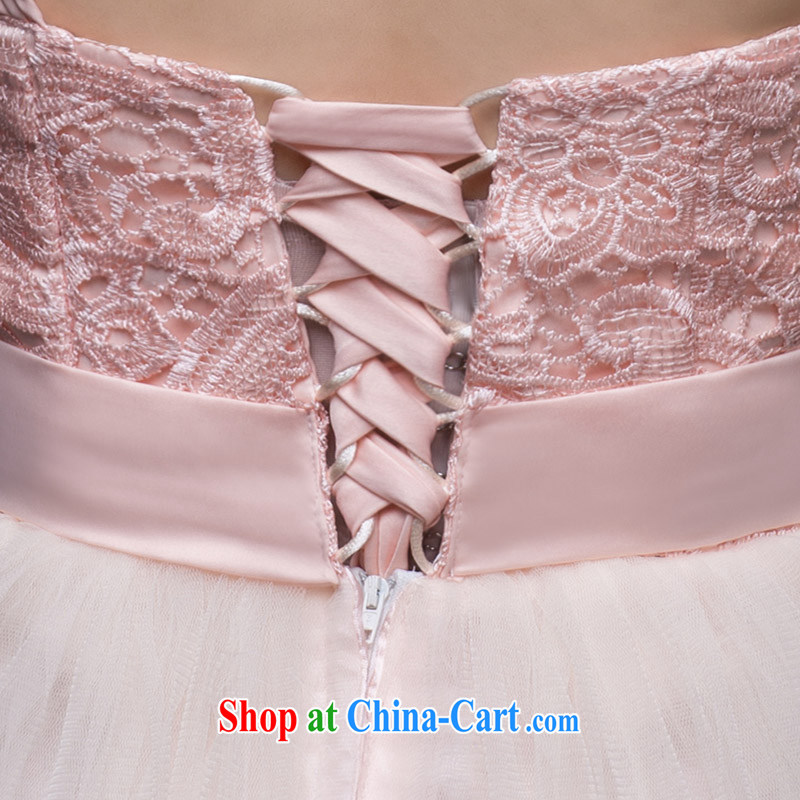 Qi wei pink short dress bridesmaid wiped his chest, shoulder dresses wedding girls pink C dual-shoulder L, Qi wei (QI WAVE), online shopping