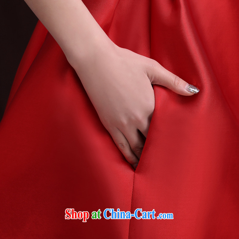 A good service is 2015 new bride toast clothing spring and summer red dress Chinese wedding, the dress skirt cyan 2 XL, serving a good solid, shopping on the Internet