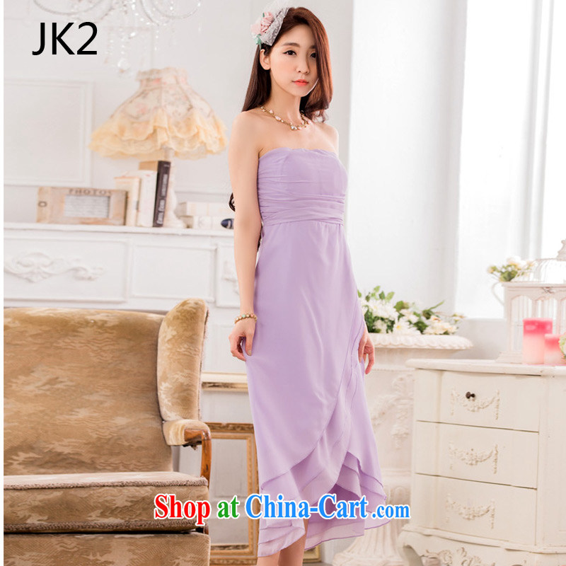 Elegant and bright smears chest-waist Princess skirt flouncing with snow woven large code dress dresses _the invisible_ JK 2 9833 purple XXXL