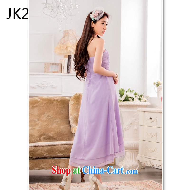 Elegant and bright, wipe the chest waist Princess skirt flouncing with snow-woven large code dress dresses (the invisible) JK 2 9833 purple XXXL, JK 2. YY, shopping on the Internet