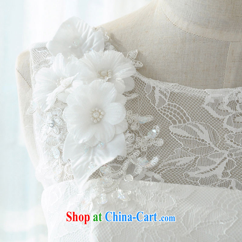 Jubilee 1000 bride's 2015 new short lace shoulders small white dress bridesmaid dress bridal wedding band performances shaggy skirts D 6008 white XXXL/24,1000 Jubilee bride, shopping on the Internet
