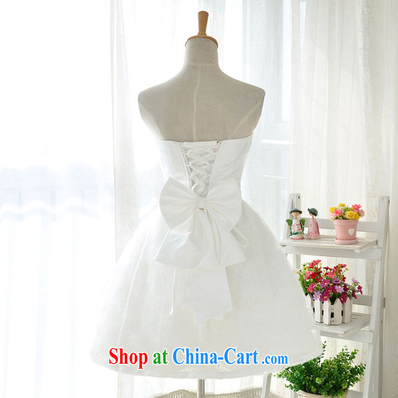 Jubilee 1000 bride 2015 new Korean white lace bare chest flowers small dress short chest Mary Magdalene sisters mission bridesmaid D service 6005 white XXXL/24,1000 Jubilee bride, shopping on the Internet