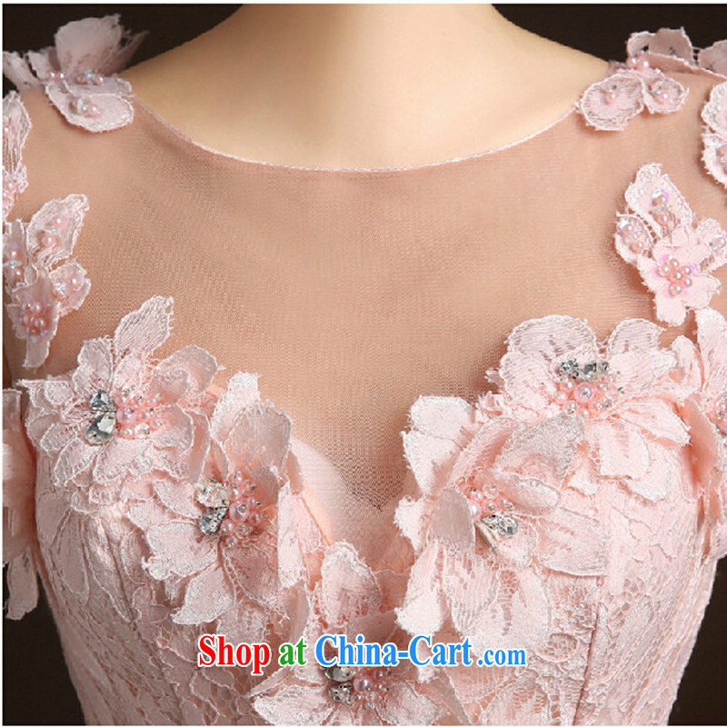 Evening Dress 2015 new lace double-shoulder-length, and the bride's wedding dress uniform toast dress girls and pink. size does not return does not change, so Balaam, and shopping on the Internet