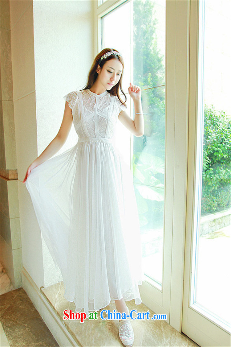 Abundant Ming summer 2015 Ching Ching Sau lace Openwork dress long skirt ultra-sin, drag snow woven large dresses white L pictures, price, brand platters! Elections are good character, the national distribution, so why buy now enjoy more preferential! Health