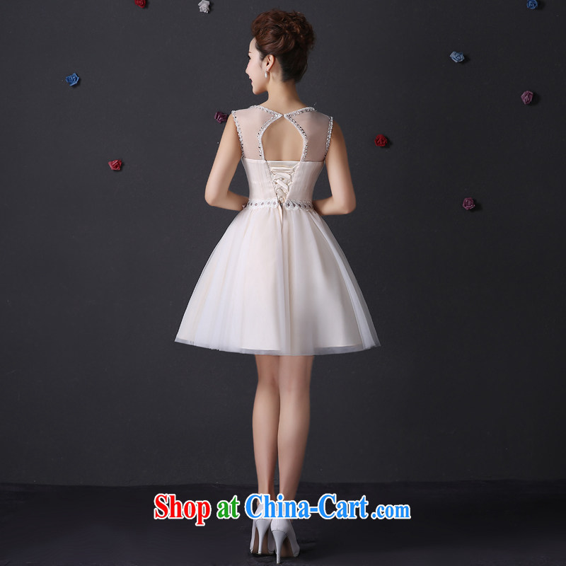 The color is still SA 2015 summer bridesmaid dress with real-time pictures taken short shoulders champagne color bridesmaid dress birthday party dress shaggy dress moderator dress champagne color Short M, the color is Windsor, shopping on the Internet