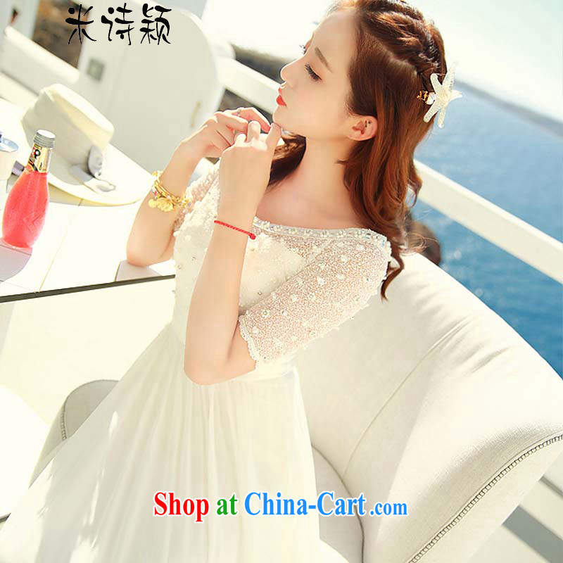 M Ms Elsie Leung, Ying 2015 new seaside resort bridesmaid dresses the dresses wedding bridal banquet evening dress dresses 016 white XL, M, Ms Elsie Leung Ying (MiShiYing), online shopping