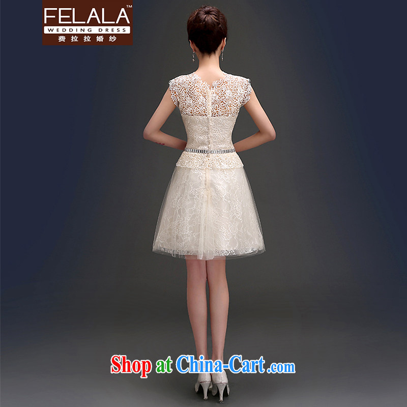 Ferrara 2015 summer sweet Openwork shoulders with the waist fluffy dress uniform toast M, La wedding (FELALA), shopping on the Internet