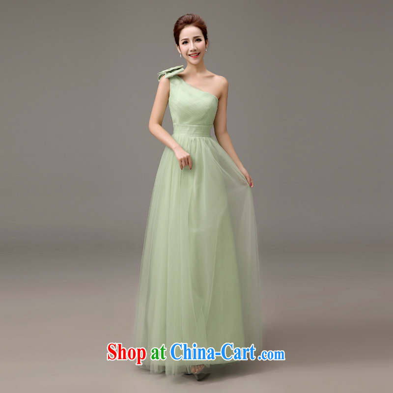 White first to about bridesmaid clothing Korean single shoulder banquet dress summer 2015 New Long bridesmaid dress green bows Service Bridal Fashion C, tailored to contact customer service, white first about, shopping on the Internet