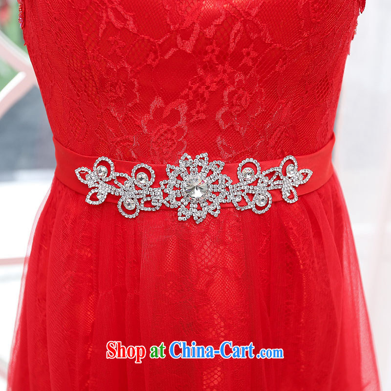 2015 summer new Korean Beauty graphics thin dresses bridal dress banquet dress uniform toast long skirt girl pink XL, Domino-hee, shopping on the Internet