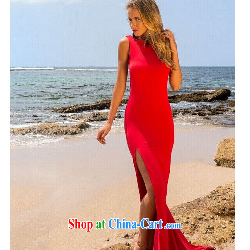 The flies love new products in Europe and sense of the bandage dress beautiful dress 1613 red L